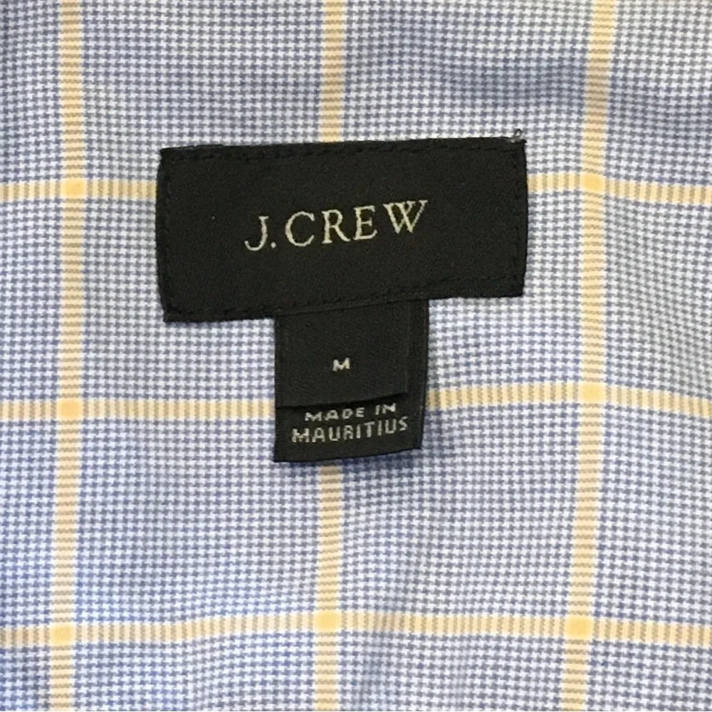 J.Crew Blue Plaid Button Down Long Sleeves Casual Shirts M. Made in Mauritius.